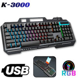 Teclado Gamer K-3000 RGB con Base de Aluminio