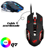Mouse Gamer Alámbrico Q7 con Iluminación RGB