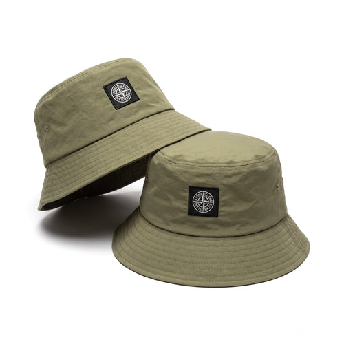Gorro Bucket Hat Verde Militar con Parche Frontal