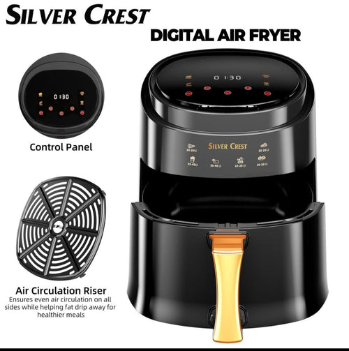 Air Fryer Silver 8L con Pantalla Táctil LED