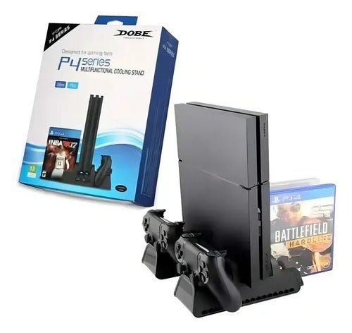 Base Refrigerante Dobe para PS4 con Carga Doble de Mandos