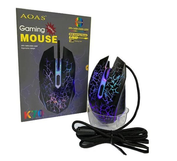 Mouse Gamer Metálico K70 con RGB