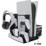 Soporte Organizador PS5 con Refrigeración y Carga Doble