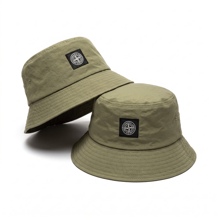 Gorro Bucket Hat Verde Militar con Parche Frontal